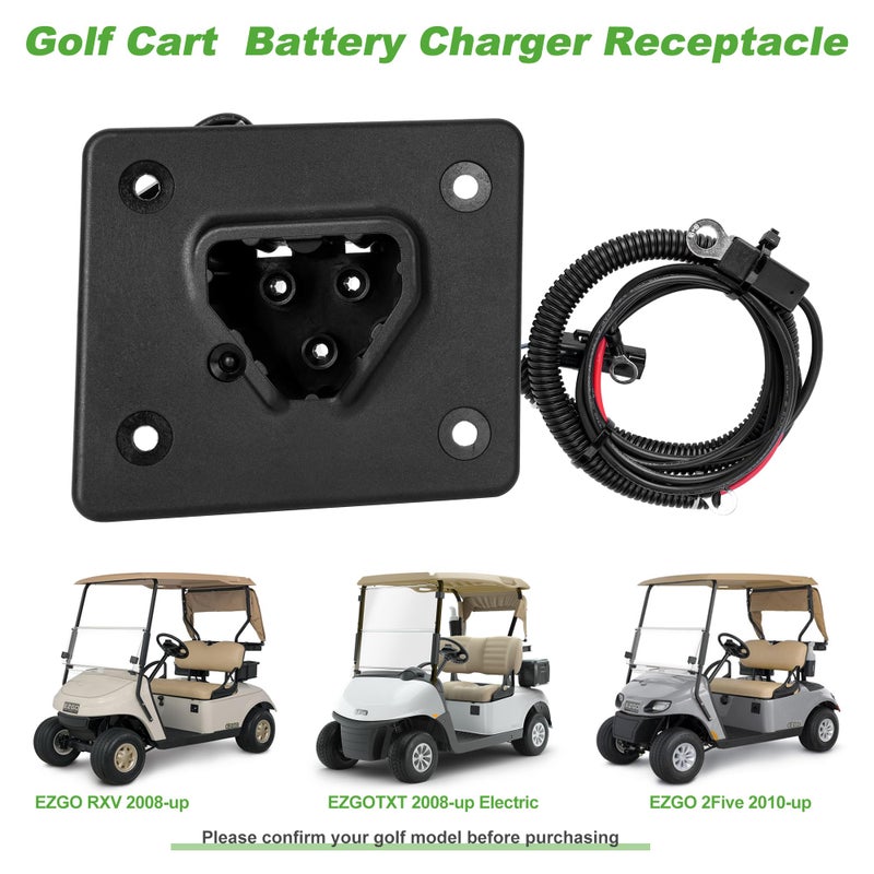 9.99WORLD MALL Golf Cart 48V Battery Charger Receptacle or Plug for EZGO RXV & TXT 2008-up Electric, EZGO 2Five 2010-up Delta-Q Charging Receptacle OEM# 602529 - Image 3